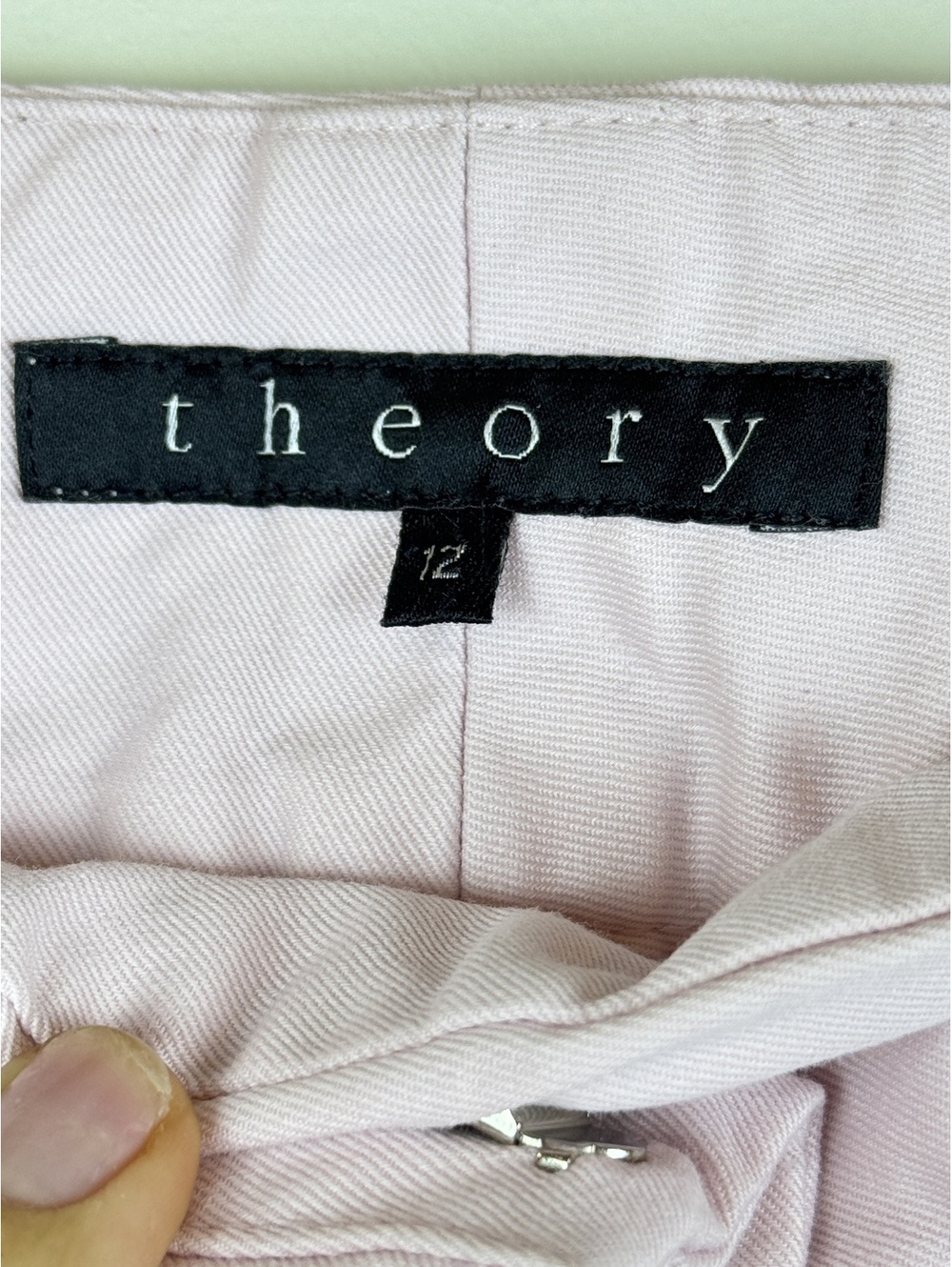 Theory Pink Stretch Cotton Cropped Flare Pants Size 12 Made in USA Y2K - Picture 2 of 8